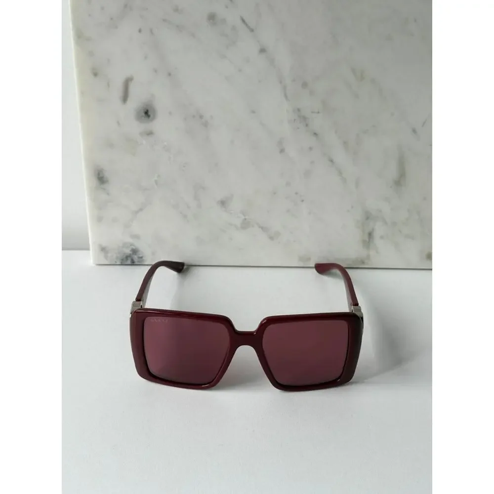 NEW Gucci GG1692SA Burgundy Square Mirror Lens Sunglasses